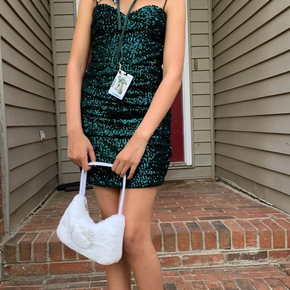 Emerald green sequin dress - Picture 4 of 4
